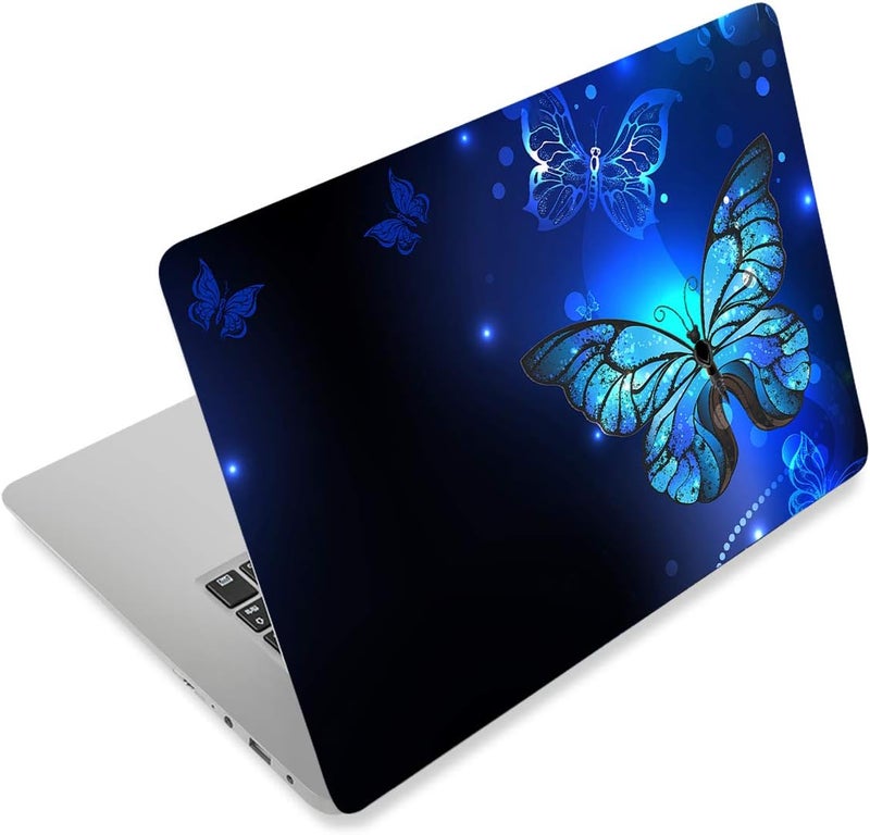 Laptop Stickers Decal,12 13 14 15 15.6 inches Netbook Laptop Skin Sticker Reusable Protector Cover Case for Toshiba Hp Samsung Dell Apple Acer Leonovo Sony Asus Laptop Notebook (Blue Butterfly)